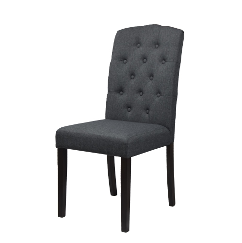 Dark Grey Dining Chair Ingrid with Espresso Legs