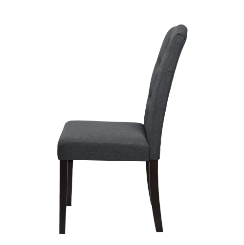 Dark Grey Dining Chair Ingrid with Espresso Legs