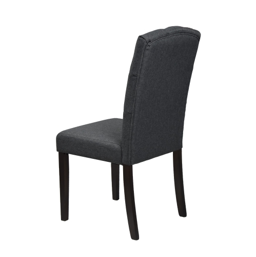Dark Grey Dining Chair Ingrid with Espresso Legs