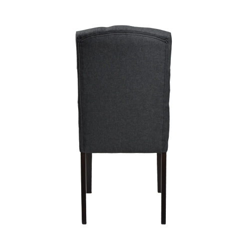 Dark Grey Dining Chair Ingrid with Espresso Legs