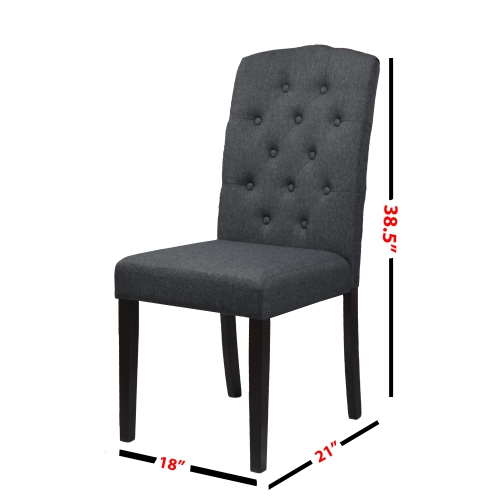 Dark Grey Dining Chair Ingrid with Espresso Legs