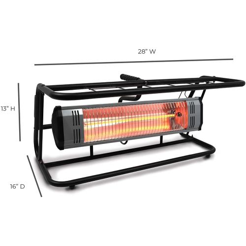 Open Box - Heat Storm HS-1500-TRC Infrared Heater, 6 ft Cord, Roll Cage