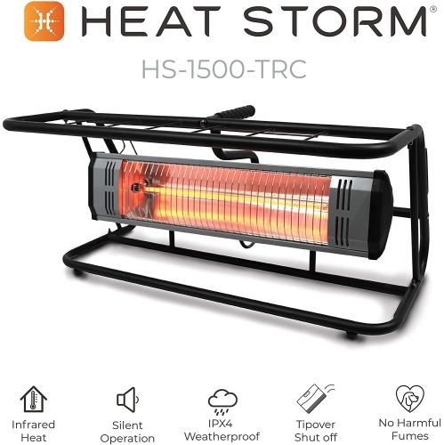 Open Box - Heat Storm HS-1500-TRC Infrared Heater, 6 ft Cord, Roll Cage