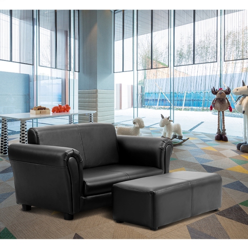 Topbuy Kids Sofa Upholstered Lounge Children Couch Ottoman w/ Armrest