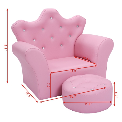 TopBuy – Fauteuil de loisirs pour tout-petits avec accoudoirs et canapé-éponge pour enfants, rose