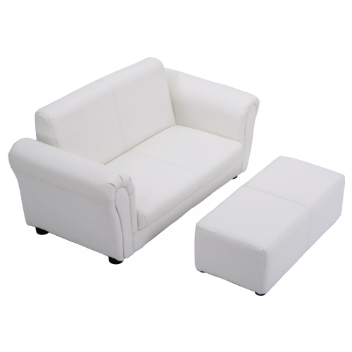 Topbuy Kids Sofa Upholstered Lounge Children Couch Ottoman w/ Armrest