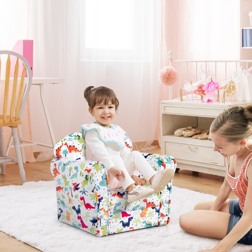TopBuy – Fauteuil pour enfant avec accoudoir, siège pour enfant à motif dinosaure, joli cadeau