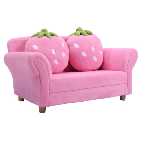 TopBuy – sofa pour enfants adorable canapé rose avec bourre éponge et accoudoirs, siège rembourré avec accoudoir