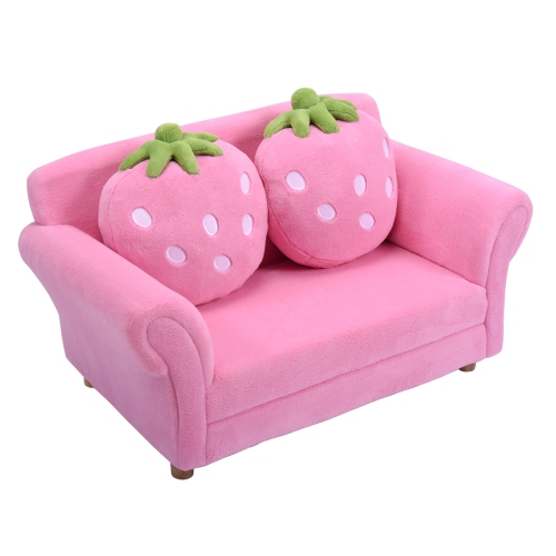 TopBuy – sofa pour enfants adorable canapé rose avec bourre éponge et accoudoirs, siège rembourré avec accoudoir