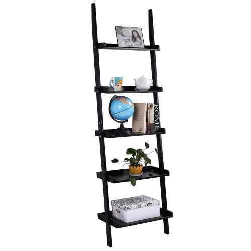 TOPBUY  5 Layers Display Shelves Bookcase Shelving Unit Storage Wall Stand In Black