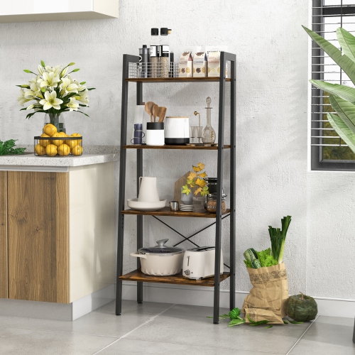 Topbuy 4-Tier Ladder Storage Rack Bookcase Display Shelves Plant Stand
