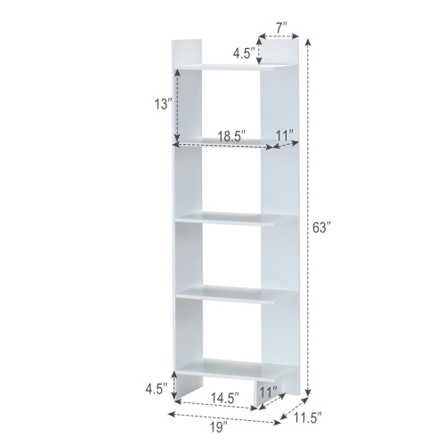 Topbuy Set of 2 5-Tier Modern Bookcase Standing Storage Shelf Room Divider Display Rack