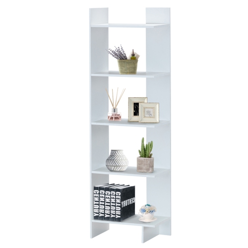Topbuy Set of 2 5-Tier Modern Bookcase Standing Storage Shelf Room Divider Display Rack