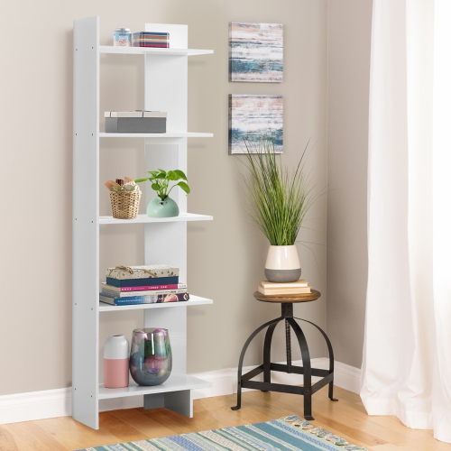 Topbuy Set of 2 5-Tier Modern Bookcase Standing Storage Shelf Room Divider Display Rack