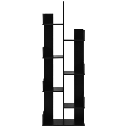 Topbuy Freestanding Bookshelf 8-shelf Floor Stand Display Wooden Bookcase for Home Ofiice Black/White