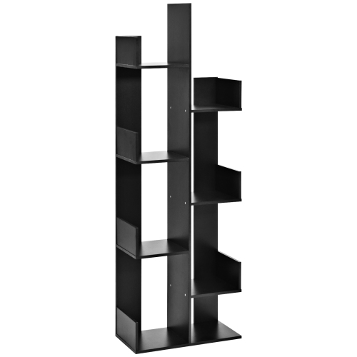 Topbuy Freestanding Bookshelf 8-shelf Floor Stand Display Wooden Bookcase for Home Ofiice Black/White