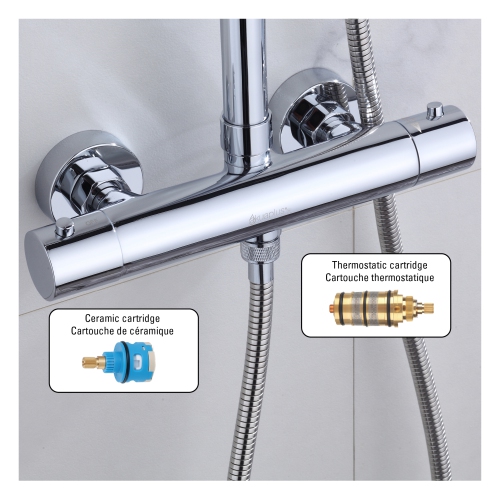 Akuaplus® Elite 3 Shower Faucet with Sliding Rail - chrome