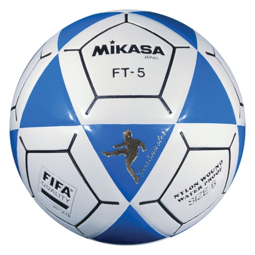 Mikasa Ballon de Soccer Goal Master - FT-5 Ballon de Footvolley Officiel de FIFA et NFA, Taille 5, Bleu/Blanc