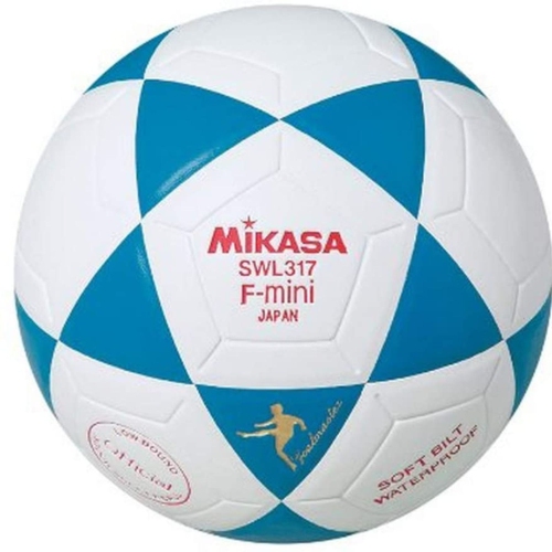 Mikasa SWL317 Indoor Mini Soccer Ball - Size 2 Futsal Series Waterproof Ball, White/Blue