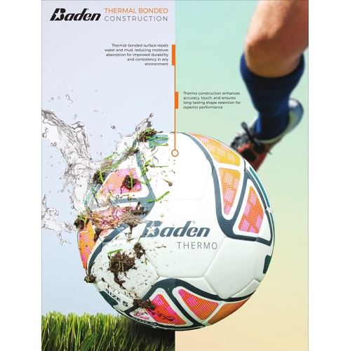 Baden ST340 Thermo-Bonded Soccer Ball - Super Absorbent Outdoor Soccer Equipment, Size 4