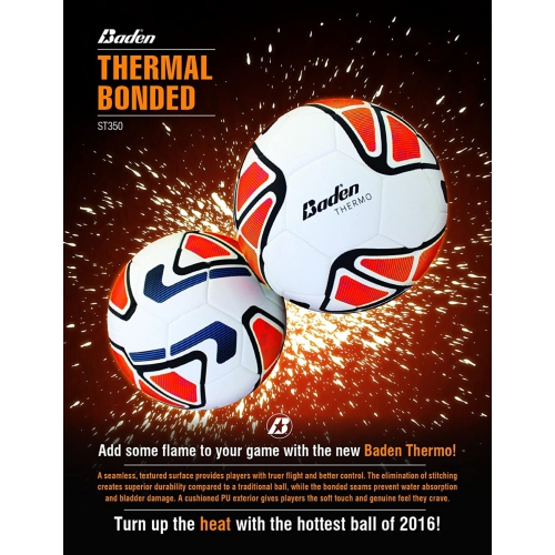 Baden ST340 Thermo-Bonded Soccer Ball - Super Absorbent Outdoor Soccer Equipment, Size 4