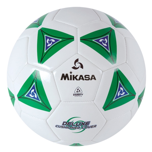 Mikasa SERIOUS Ballon de Soccer en Cuir - Balle Deluxe Rembourrée, Vert et Blanc Taille 5