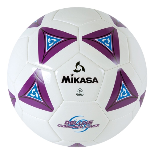 MIKASA  Serious Leather Soccer Ball - Deluxe Cushioned Cover Ball, Purple And Size 5 In White