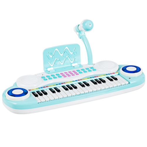 Topbuy 37 Keys Electronic Musical Instrument Kids Piano Keyboard Toy with Microphone