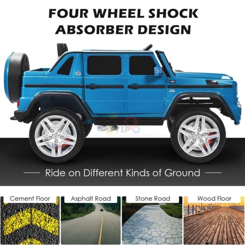 KidsVIP Kids Ride on Mercedes Benz Maybach G650 12&nbsp;V électrique 4x4 à TI alimenté par batterie&nbsp;: Roues en caoutchouc, 1 siège en cuir,
