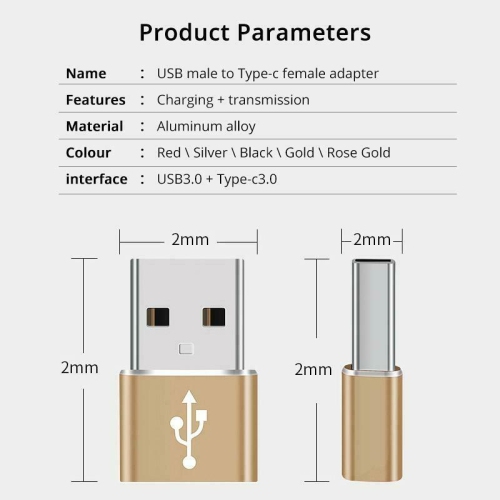 Adaptateurs USB C femelle vers USB mâle - Convertisseurs de type C vers USB A compatibles avec iPhone iPad Samsung