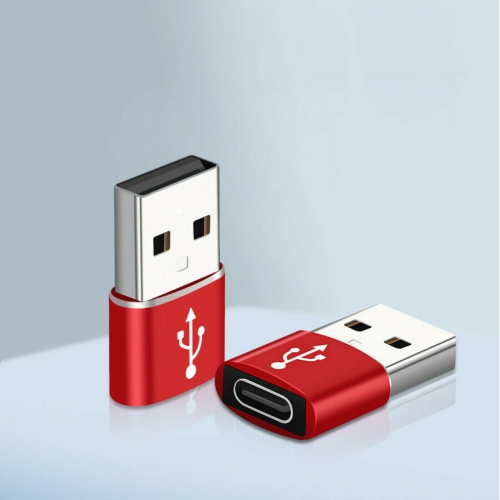 ELECTROX  USB C Female to USB Male Adapter Type C to USB A Converter Compatible With Iphone / Ipad / Samsung / Old Version USB Power Adapters (Red)
