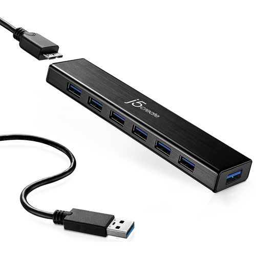 j5create 7-Port USB 3.0 Hub (JUH377) - Black | Best Buy Canada