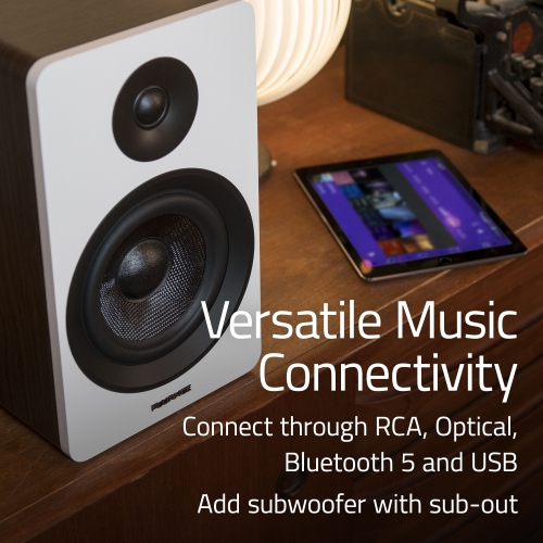 Fluance Ai61 Powered 2.0 Stereo Bookshelf Speakers with 6.5" Drivers, 90W Amplifier and High Density Foam Isolation Pads