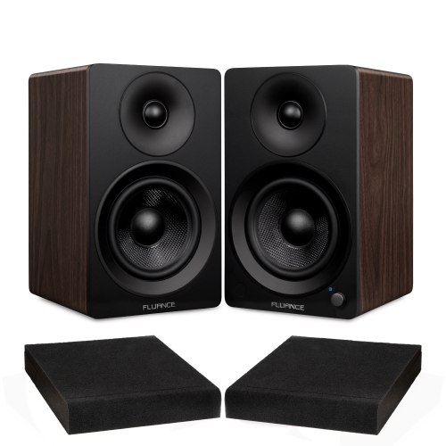 FLUANCE  Ai41 Powered 2.0 Stereo Bookshelf Speakers With 5" Drivers, 90W Amplifier, And High Density Foam Isolation Pads