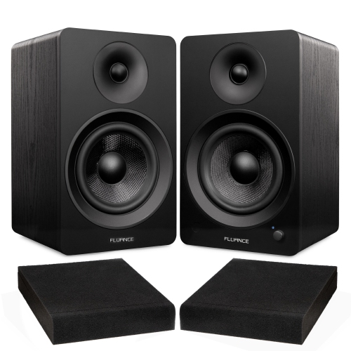 FLUANCE  Ai61 Powered 2.0 Stereo Bookshelf Speakers With 6.5" Drivers, 90W Amplifier And High Density Foam Isolation Pads