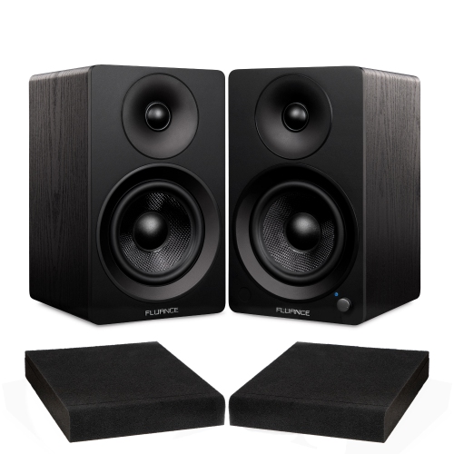 FLUANCE  Ai41 Powered 2.0 Stereo Bookshelf Speakers With 5" Drivers, 90W Amplifier, And High Density Foam Isolation Pads