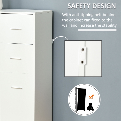 HOMCOM Storage Cabinet with 2 Drawers and 2 Cabinet Free Standing, Kitchen Cabinet Sideboard Buffet Table for Living Room, White