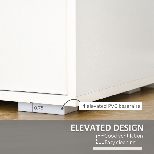 HOMCOM Storage Cabinet with 2 Drawers and 2 Cabinet Free Standing, Kitchen Cabinet Sideboard Buffet Table for Living Room, White