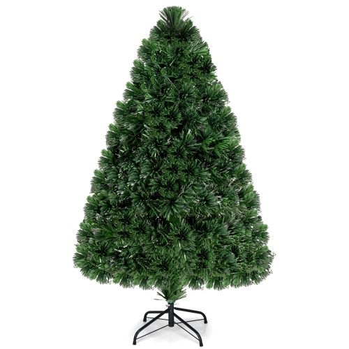 TOPBUY  4' Fiber Optic Artificial Pvc Christmas Tree W/ Met