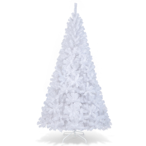 Topbuy 8ft White Artificial PVC Christmas Tree Festive Winter Tree w/ Stand
