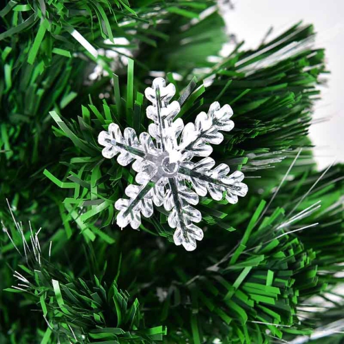 Topbuy 6' Pre-Lit Fiber Optic Artificial Christmas Tree w/ Snowflakes