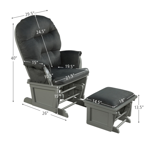 Chaise berçante ergonomique avec chaise berçante coulissante et lampe pouf de la chambre de bébé de TopBuy