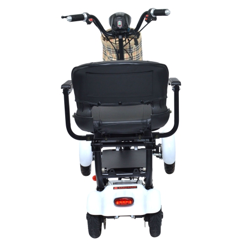 Foldable Lightweight Mobility Aid Scooter, Adjustable Speed and Premium Wide Seat, Long Range Up to 12 Miles - White Color