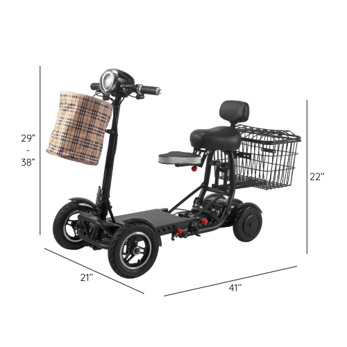 Scooter de voyage Dragon Mobile à deux sièges, roues en alliage d'aluminium avec cadre durable, jusqu'à 12 milles - couleur verte