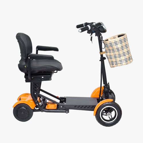 Trottinette électrique légère et robuste, guidon réglable en cuir large de qualité supérieure, jusqu'à 12 milles - couleur dorée