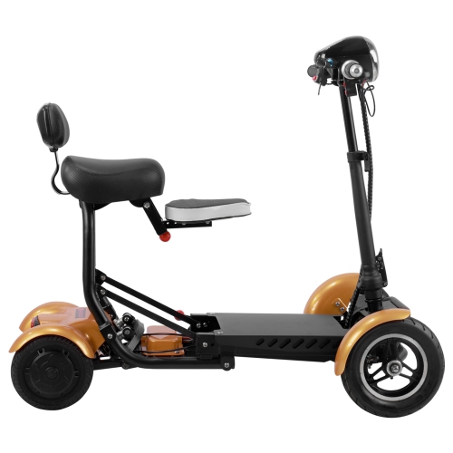 Portable Lightweight Li-on Battery Power Scooter, LED & Brake Lights Battery Powered Up to 12 Miles - Gold Color