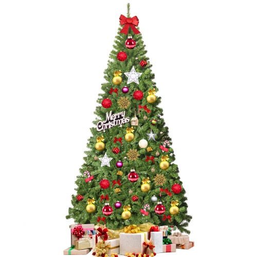 Topbuy 9Ft Artificial Christmas Tree PVC Hinged Spruce Xmas Tree W/ 2094 Branch Tips