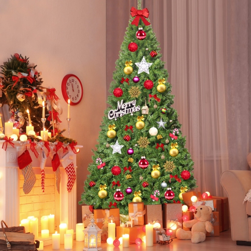 Topbuy 9Ft Artificial Christmas Tree PVC Hinged Spruce Xmas Tree W/ 2094 Branch Tips