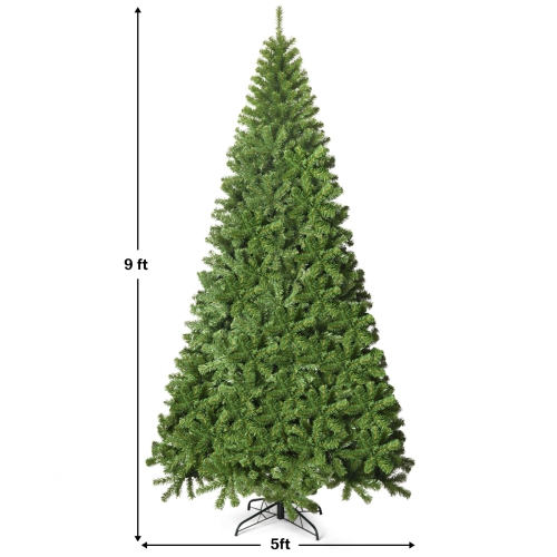 Topbuy 9Ft Artificial Christmas Tree PVC Hinged Spruce Xmas Tree W/ 2094 Branch Tips