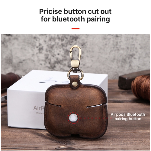 Apple Airpod Pro Case Cover - Cowhide Leather / Blue